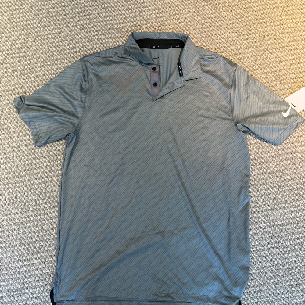 Nike Golf Men's Gray Striped Polo Shirt